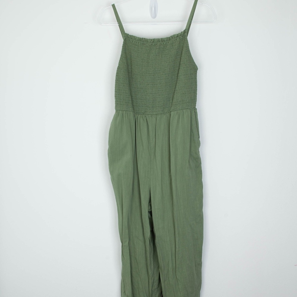 Old Navy Olive Green Smocked Tube Jumpsuit Romper
